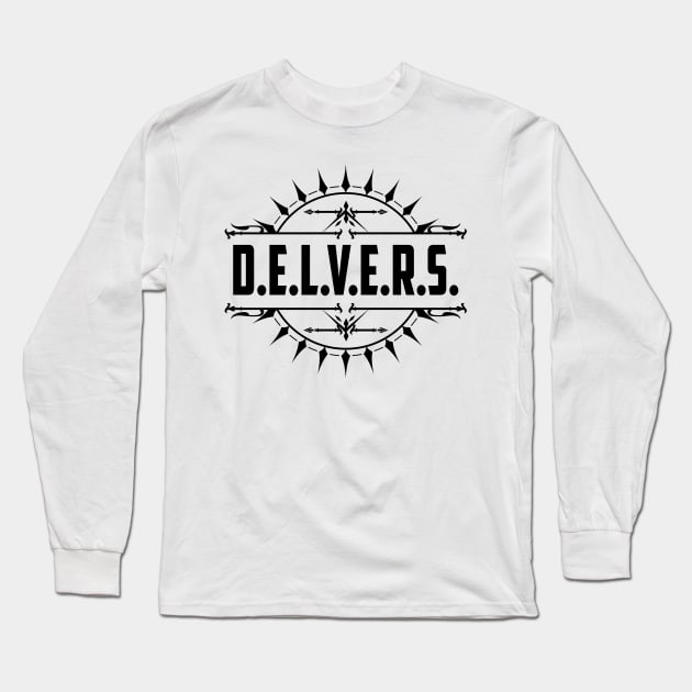 D&D Surprise Party - D.E.L.V.E.R.S. (Black) Long Sleeve T-Shirt by DraconicVerses